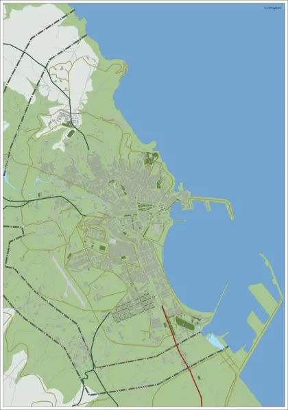 Mapa del área metropolitana de Melilla — mudo
