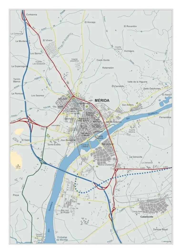Mapa del área metropolitana de Merida — vectorial