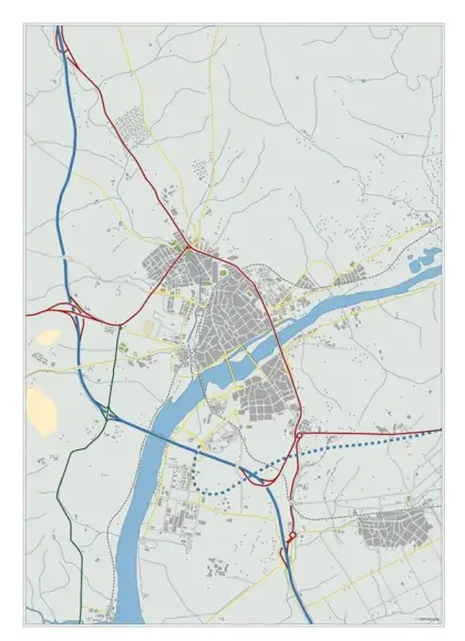 Mapa del área metropolitana de Merida — mudo
