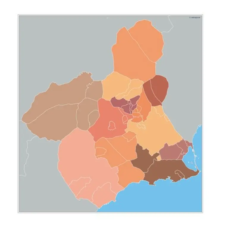 Mapa de municipios de Murcia Provmudo — mudo