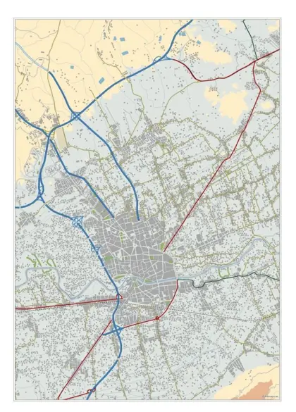 Mapa del área metropolitana de Murcia — mudo
