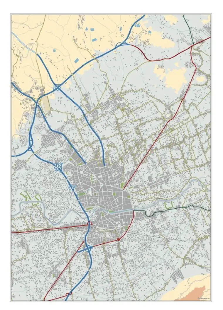 Mapa del área metropolitana de Murcia — mudo
