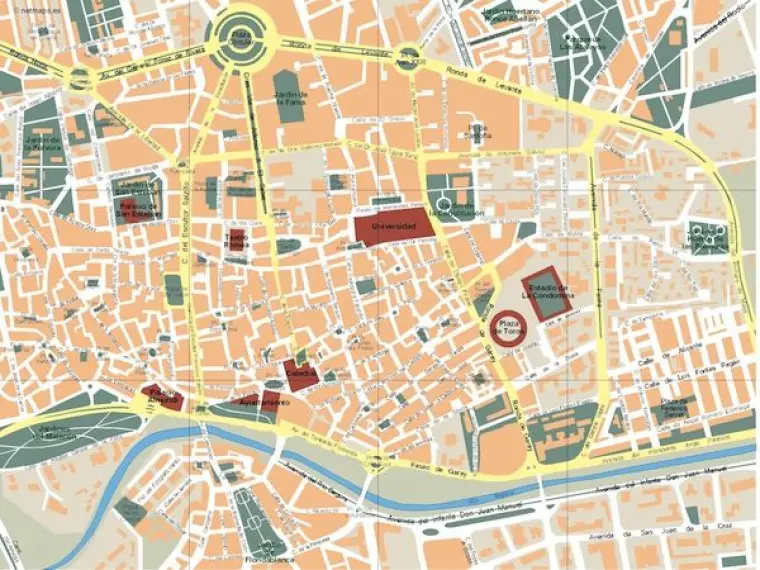 Plano vectorial de Murcia — con calles