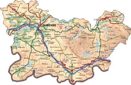 Mapa vectorial de Ourense — provincia