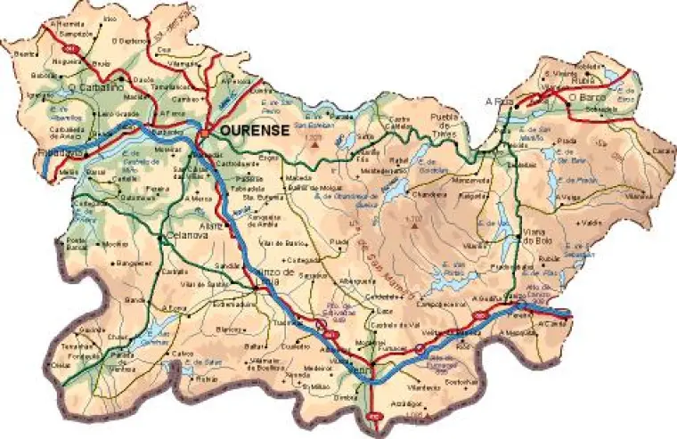 Mapa vectorial de Ourense — provincia