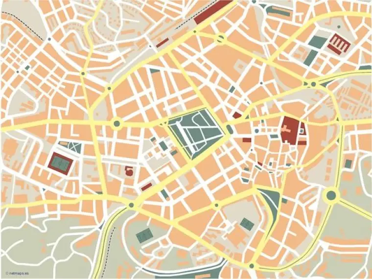 Plano vectorial de Oviedo — mudo