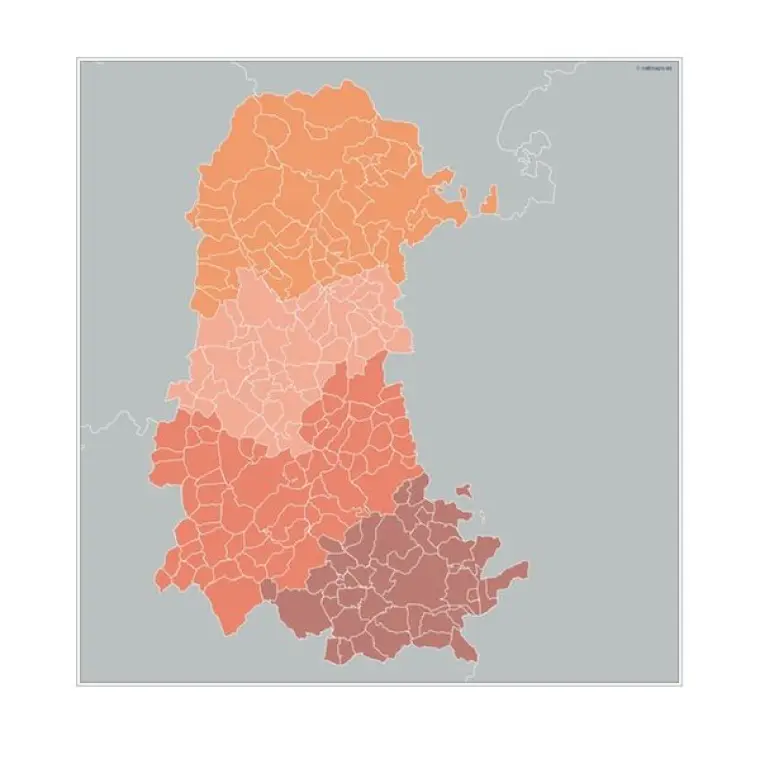 Mapa de municipios de Palencia — mudo