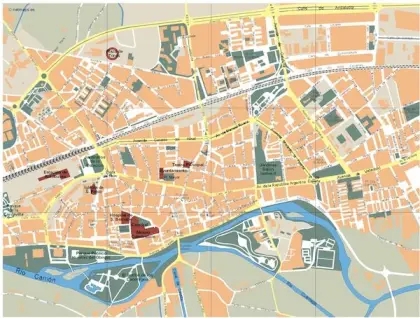 Plano vectorial de Palencia — con calles