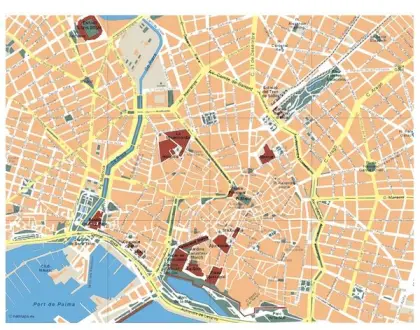 Plano vectorial de Palma de Mallorca — con calles