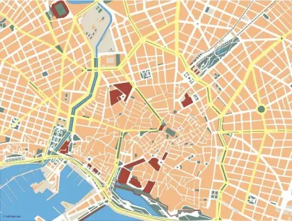 Plano vectorial de Palma de Mallorca — mudo