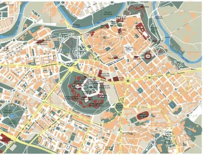 Plano vectorial de Pamplona — con calles