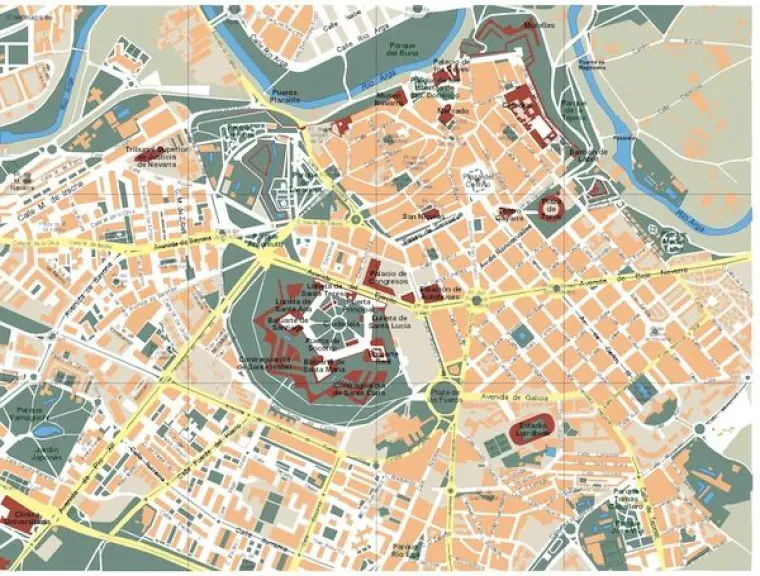 Plano vectorial de Pamplona — con calles