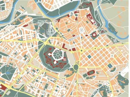 Plano vectorial de Pamplona — mudo