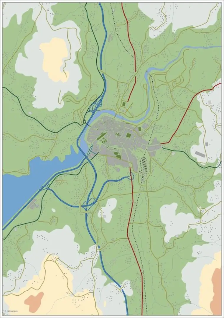 Mapa del área metropolitana de Pontevedra — mudo
