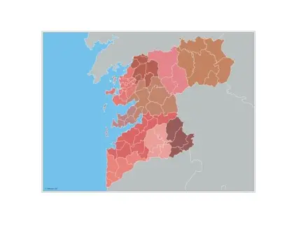 Mapa de municipios de Pontevedra — mudo