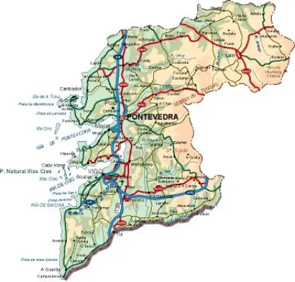 Mapa vectorial de Pontevedra — provincia
