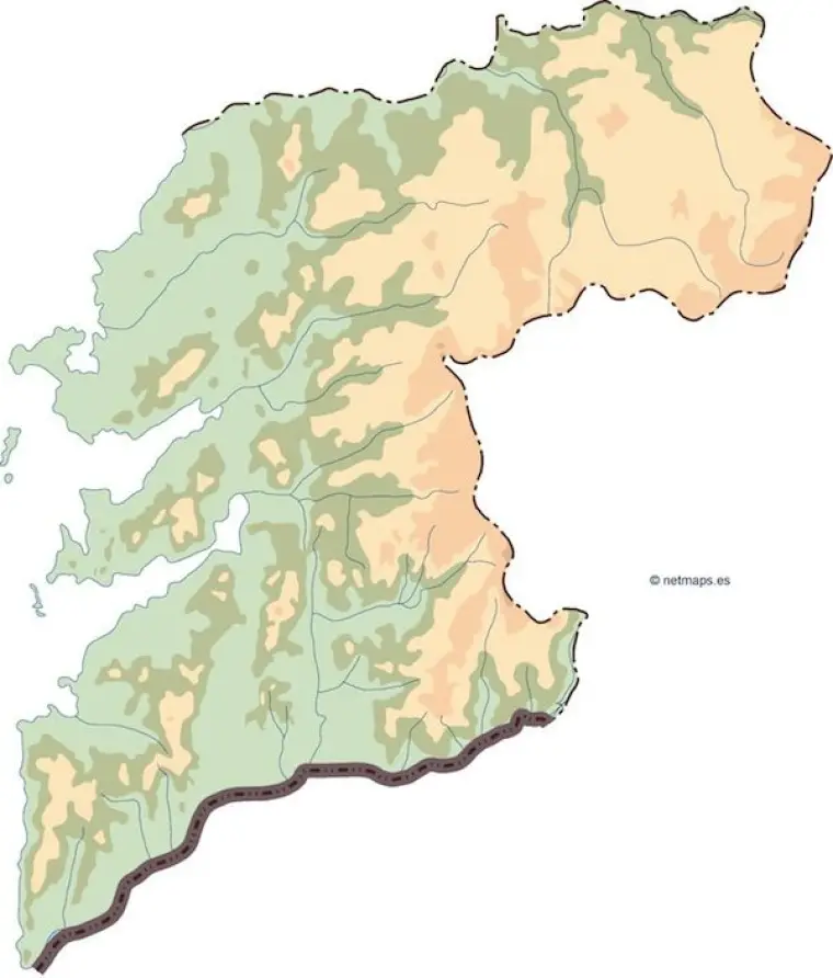 Mapa vectorial de Pontevedra — mudo