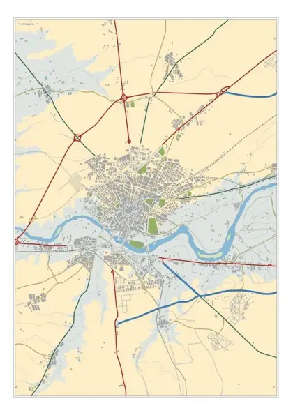 Mapa del área metropolitana de Salamanca — mudo