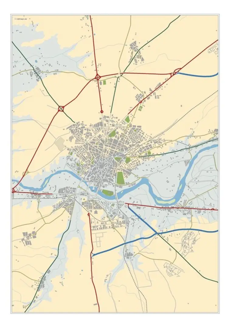 Mapa del área metropolitana de Salamanca — mudo