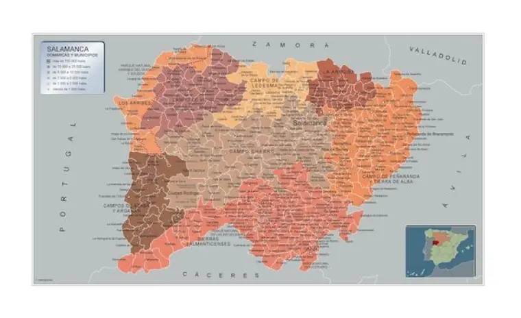 Mapa de municipios de Salamanca — con nombres