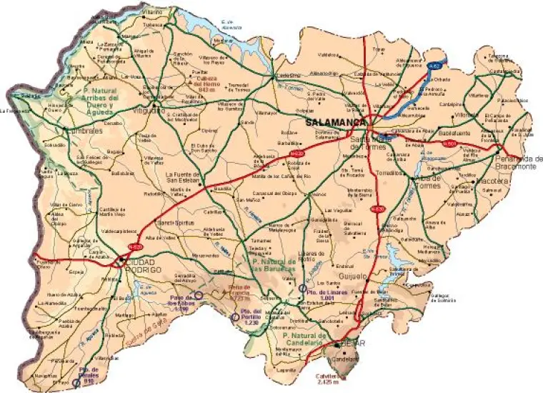 Mapa vectorial de Salamanca — provincia