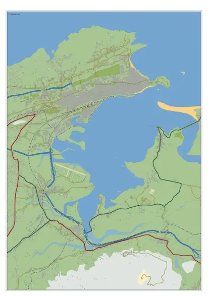 Mapa del área metropolitana de Santander — mudo