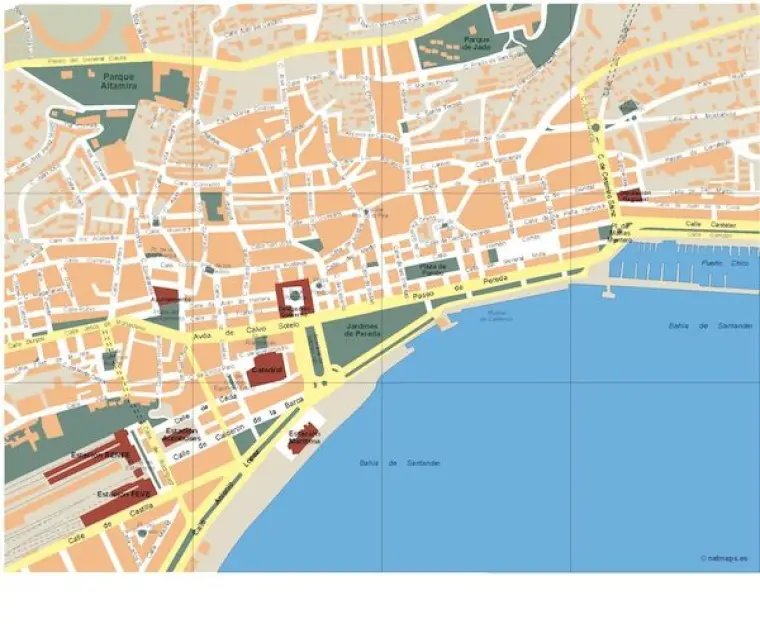 Plano vectorial de Santander — con calles