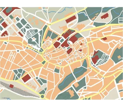 Plano vectorial de Santiago de Compostela — mudo