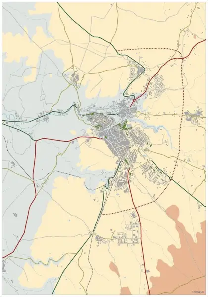 Mapa del área metropolitana de Segovia — mudo