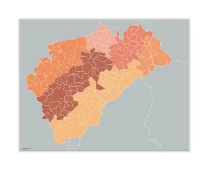Mapa de municipios de Segovia — mudo