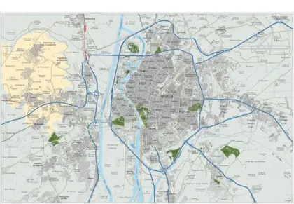 Mapa del área metropolitana de Sevilla — vectorial