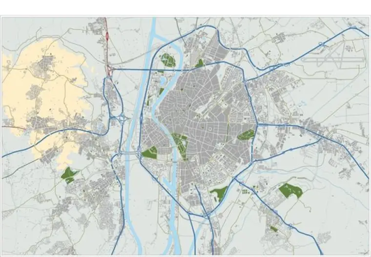 Mapa del área metropolitana de Sevilla — mudo