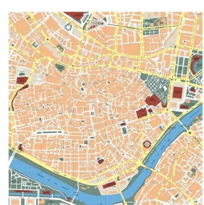Plano vectorial de Sevilla — con calles