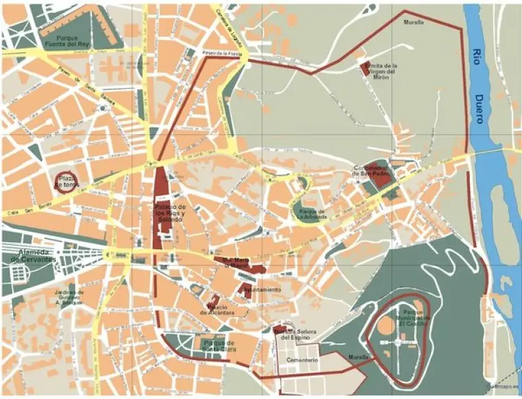 Plano vectorial de Soria — con calles