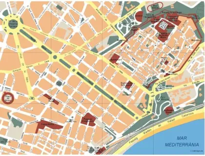Plano vectorial de Tarragona — con calles