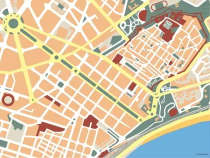 Plano vectorial de Tarragona — mudo