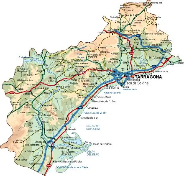 Mapa vectorial de Tarragona — provincia