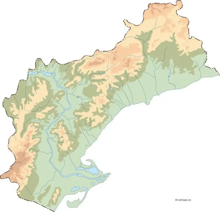 Mapa vectorial de Tarragona — mudo