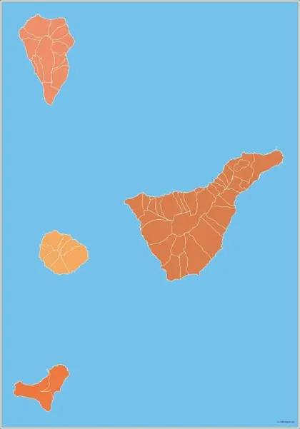 Mapa de municipios de Tenerife — mudo