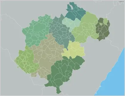Mapa de municipios de Teruel — mudo