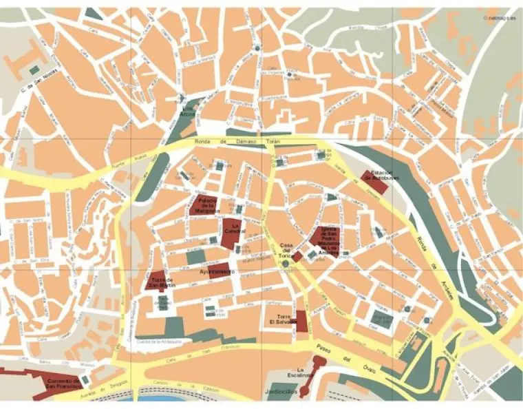 Plano vectorial de Teruel — con calles