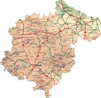 Mapa vectorial de Teruel — provincia