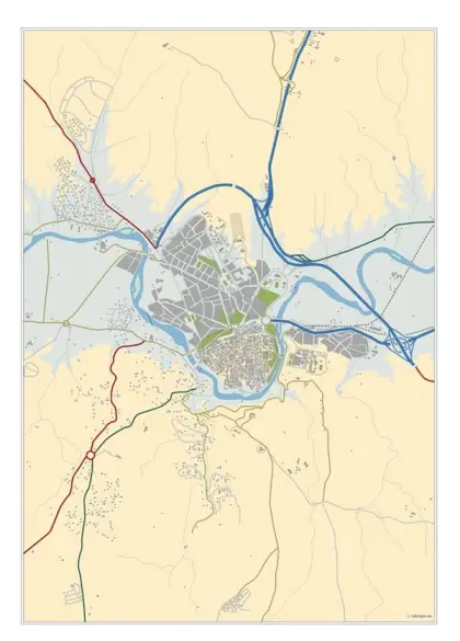 Mapa del área metropolitana de Toledo — mudo