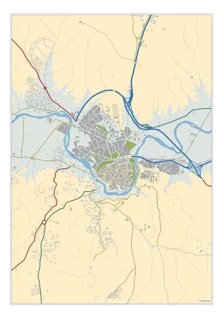 Mapa del área metropolitana de Toledo — mudo