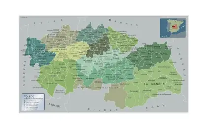 Mapa de municipios de Toledo — con nombres