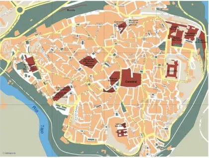 Plano vectorial de Toledo — con calles