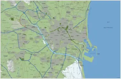Mapa del área metropolitana de Valencia — vectorial