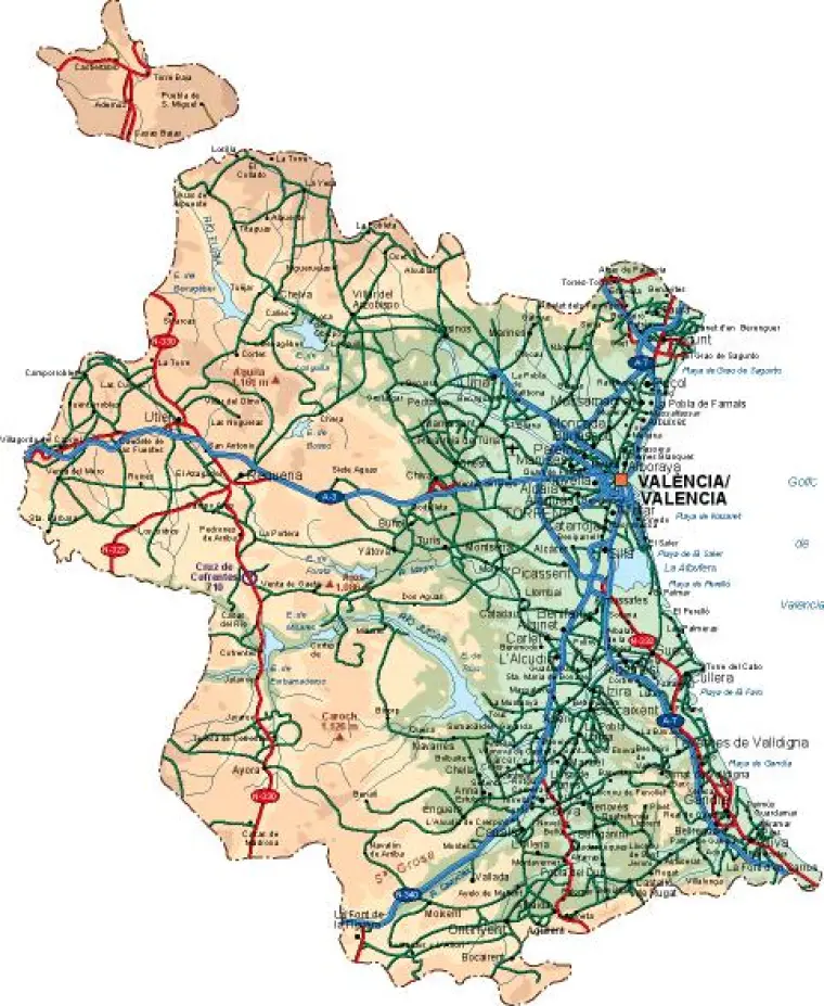 Mapa vectorial de Valencia — provincia