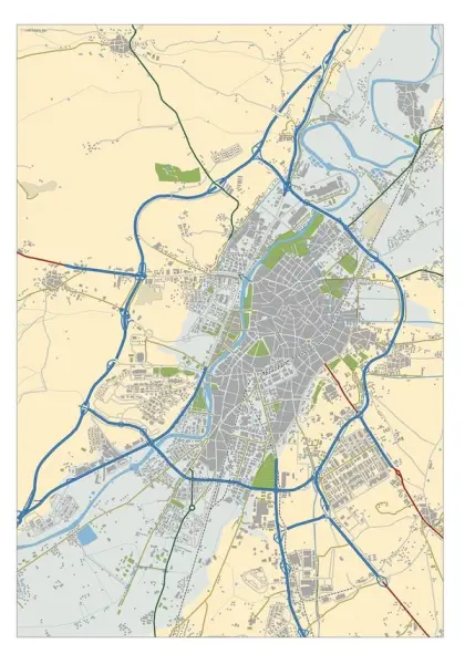 Mapa del área metropolitana de Valladolid — mudo