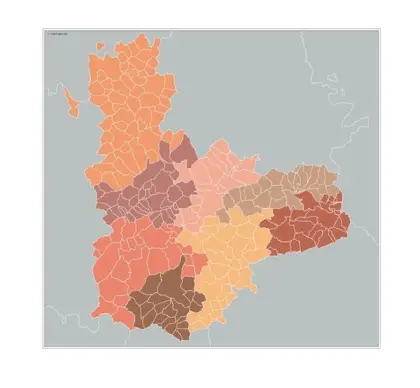 Mapa de municipios de Valladolid — mudo